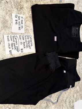 Figs Black Scrub Top and Pants Set
